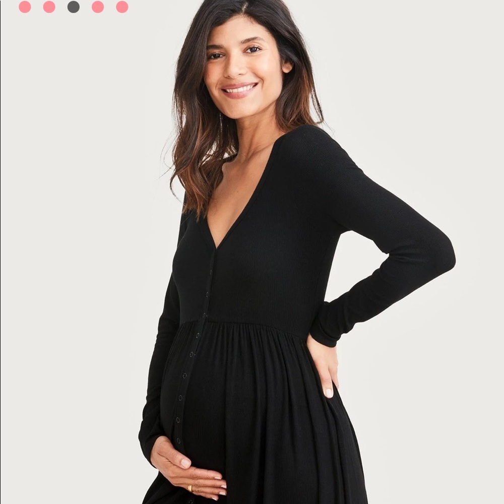 Hatch Maternity Nursing Dress Black Size 1 petite